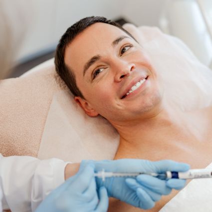 person getting peptide therapy