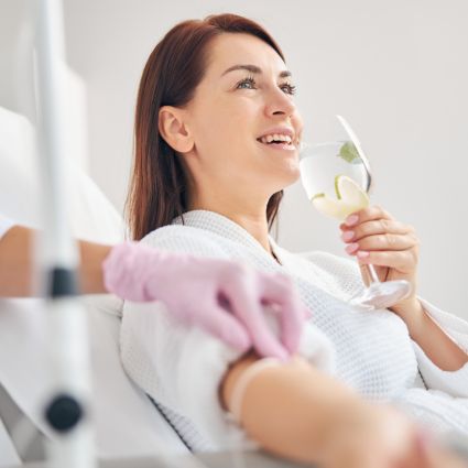 woman getting a IV